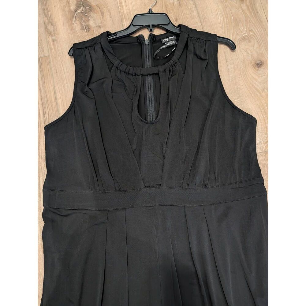 City Chic Angular Wide Leg Jumpsuit Black Plus 22 3X Pockets NWOT Formal Wedding - Picture 7 of 16